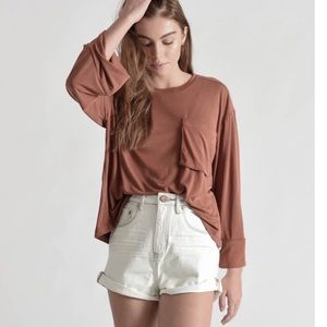 One Teaspoon High Waist Bandit-coconut
